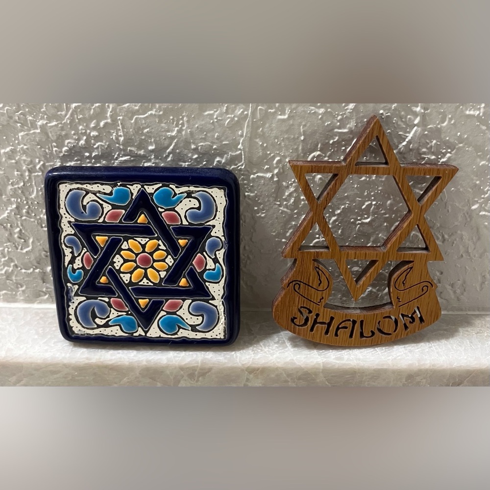 Decorative Star of David Plaque Set - Multicolor